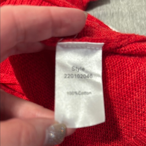 Boston Proper Red and White Star Cardigan - Picture 4 of 4